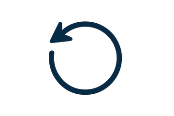 um icone de seta circular/ retorno